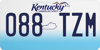 KY license plate 088TZM