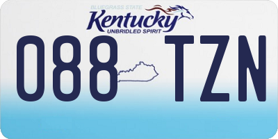 KY license plate 088TZN