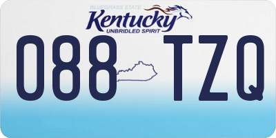 KY license plate 088TZQ