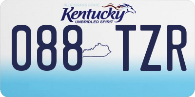 KY license plate 088TZR