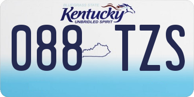 KY license plate 088TZS