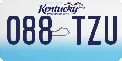 KY license plate 088TZU