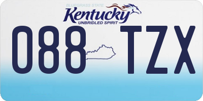 KY license plate 088TZX