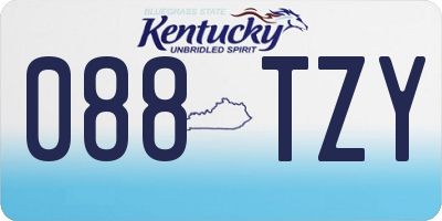 KY license plate 088TZY