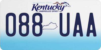 KY license plate 088UAA
