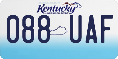 KY license plate 088UAF