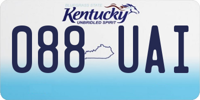 KY license plate 088UAI