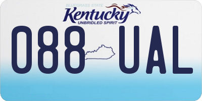 KY license plate 088UAL