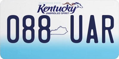 KY license plate 088UAR
