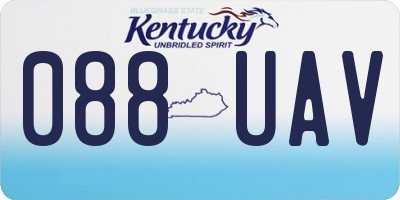 KY license plate 088UAV
