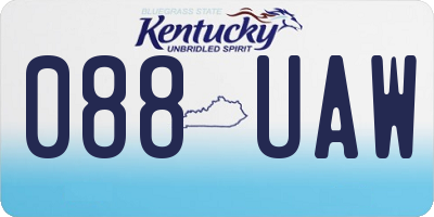 KY license plate 088UAW