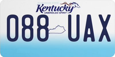 KY license plate 088UAX
