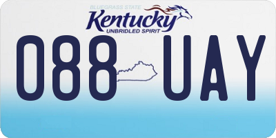 KY license plate 088UAY