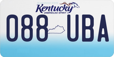 KY license plate 088UBA