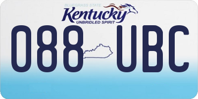 KY license plate 088UBC