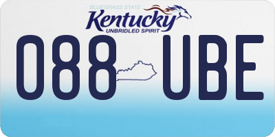 KY license plate 088UBE