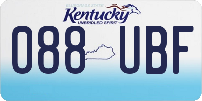 KY license plate 088UBF