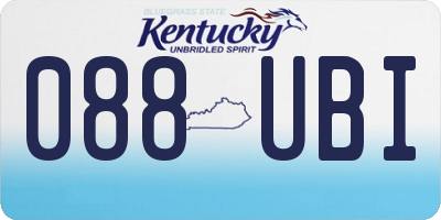 KY license plate 088UBI