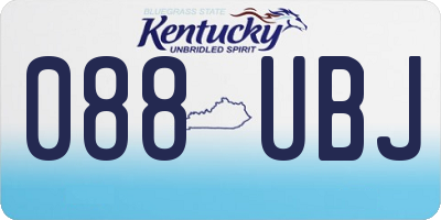 KY license plate 088UBJ