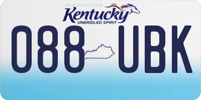 KY license plate 088UBK