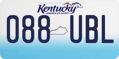 KY license plate 088UBL