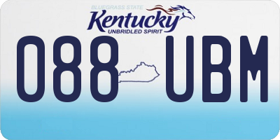 KY license plate 088UBM