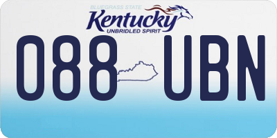KY license plate 088UBN
