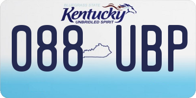 KY license plate 088UBP