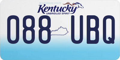 KY license plate 088UBQ