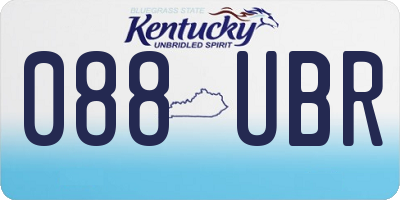KY license plate 088UBR