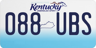 KY license plate 088UBS