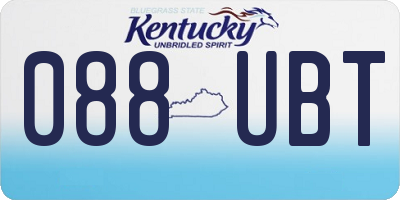 KY license plate 088UBT