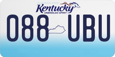 KY license plate 088UBU