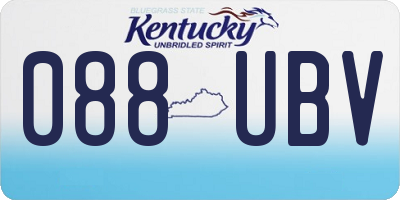 KY license plate 088UBV