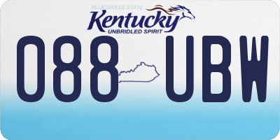 KY license plate 088UBW