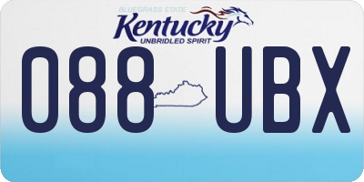 KY license plate 088UBX