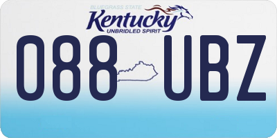 KY license plate 088UBZ