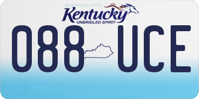 KY license plate 088UCE