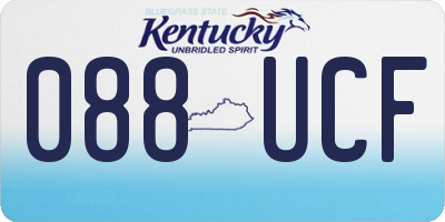 KY license plate 088UCF