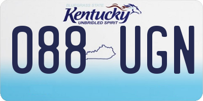 KY license plate 088UGN