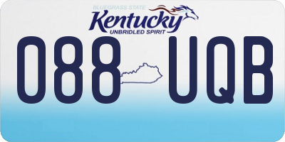 KY license plate 088UQB