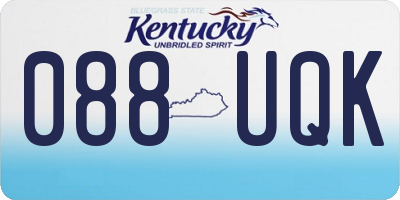 KY license plate 088UQK