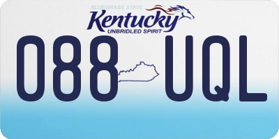 KY license plate 088UQL