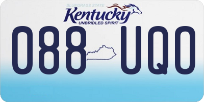 KY license plate 088UQO