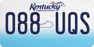 KY license plate 088UQS