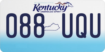 KY license plate 088UQU