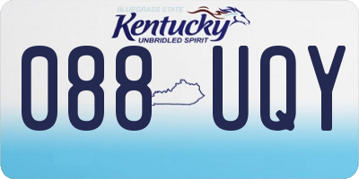 KY license plate 088UQY