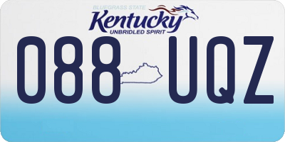 KY license plate 088UQZ