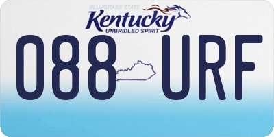 KY license plate 088URF