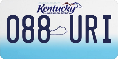 KY license plate 088URI